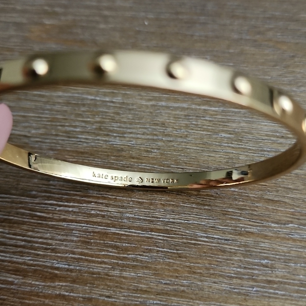 Kate Spade New York Rose Gold Studded Ball Bangle Bracelet - Picture 6 of 7